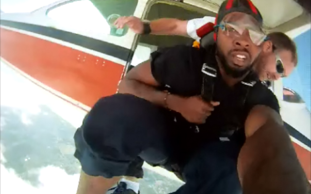 Exiting the aircraft with Skydive Central NC